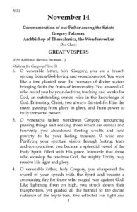 11-14-2024 Great Vespers