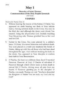 5-1-2025 Vespers
