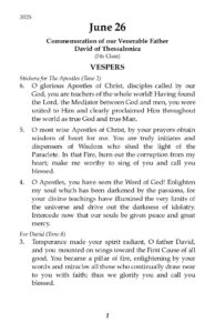 6-26-2025 Vespers