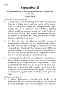 9-25-2025 Vespers