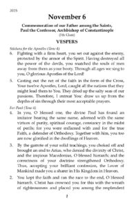 11-6-2025 Vespers